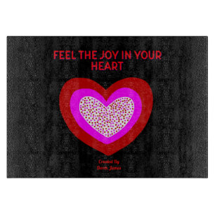 Joyful Herz Glass Cutting Board Schneidebrett
