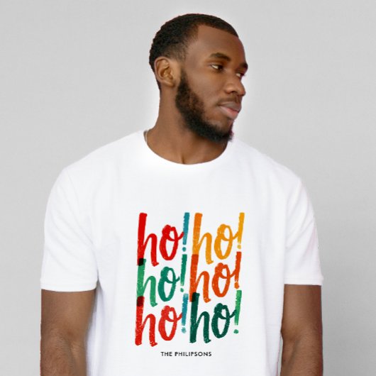 Joyful Ho Ho Ho Red Green Weihnachtsschrift T-Shirt