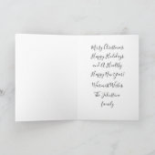 Joyful Holiday Chic Script Spaß Lila Weihnachten Karte (Innenseite)