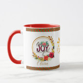 Joyful Holiday Floral and Plaid Christmas Tasse (Links)