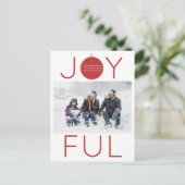 Joyful Holiday Foto Postkarte (Stehend Vorderseite)