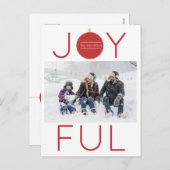 Joyful Holiday Foto Postkarte (Vorne/Hinten)