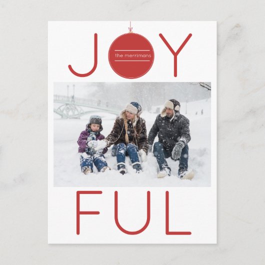 Joyful Holiday Foto Postkarte (Vorderseite)
