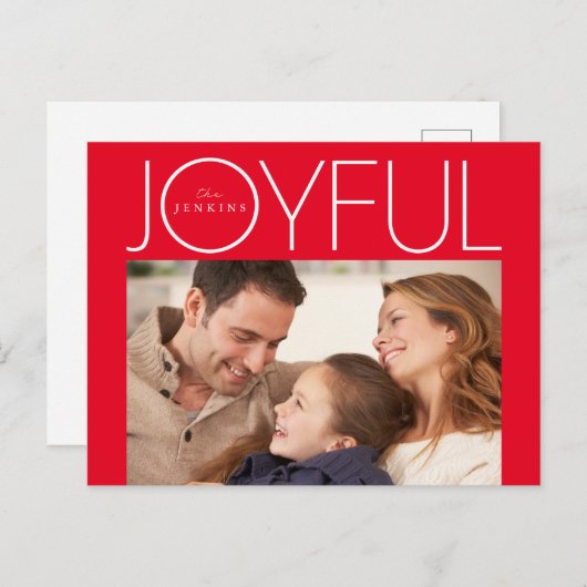 JOYFUL HOLIDAY | Foto Postkarte hinzufügen (Vorne/Hinten)