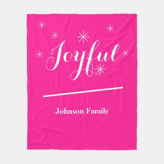 Joyful Holiday Geschenk! Modernes Skript, Chic Hot Fleecedecke (Vorderseite)