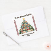 Joyful Holiday Geschenksticker Dieses Weihnachtsfe Quadratischer Aufkleber (Umschlag)