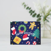 Joyful Holiday postcard Postkarte (Stehend Vorderseite)