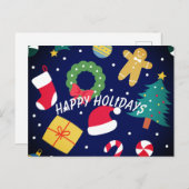 Joyful Holiday postcard Postkarte (Vorne/Hinten)