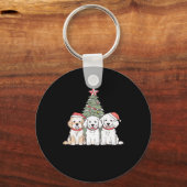 Joyful Holiday Pups Schlüsselanhänger (Vorderseite)