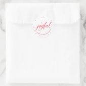 JOYFUL HOLIDAY SIEGEL stilvoll kalligraphisch rot Runder Aufkleber (Tasche)