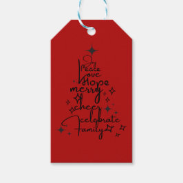 Joyful Holiday Tree - Typografy Art Festive Words Geschenkanhänger