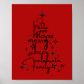 Joyful Holiday Tree - Typografy Art Festive Words Poster (Vorne)