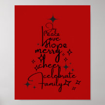 Joyful Holiday Tree - Typografy Art Festive Words
