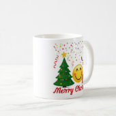 "Joyful Holiday Vibes: Einzigartiges Weihnachtsdes Kaffeetasse (VorderseiteRechts)