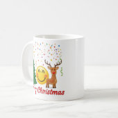 "Joyful Holiday Vibes: Einzigartiges Weihnachtsdes Kaffeetasse (Vorderseite Links)