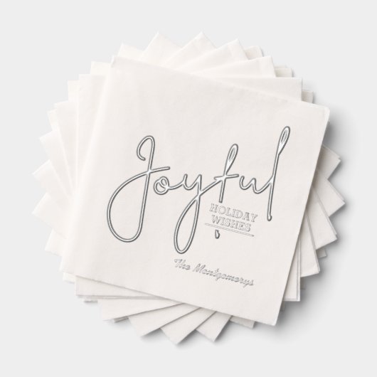 Joyful Holiday Wishes Foil Stamped Napkins Servietten Mit Folie (Insitu (Gestapelt))