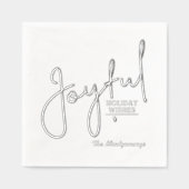 Joyful Holiday Wishes Foil Stamped Napkins Servietten Mit Folie (Vorderseite)