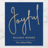 JOYFUL Holiday wünscht Gold Imitate Fossil Weinetikett (Einzelnes Label)