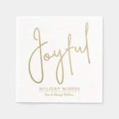 JOYFUL Holiday wünscht Gold Imitate Fossilienmuseu Serviette (Vorderseite)