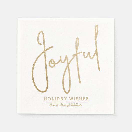 JOYFUL Holiday wünscht Gold Imitate Fossilienmuseu Serviette (Vorderseite)
