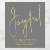 JOYFUL Holiday wünscht Gold Imitate Gran Weinetikett (Einzelnes Label)