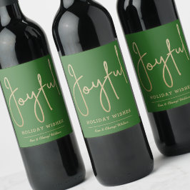 JOYFUL Holiday wünscht Gold Imitate Grün Weinetikett