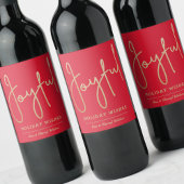 JOYFUL Holiday wünscht Gold Imitate Rot Weinetikett