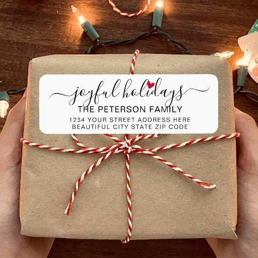Joyful Holidays Script Holiday Rücksendeadresse