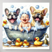 Joyful Hund Bath Time Wall Poster (Vorne)