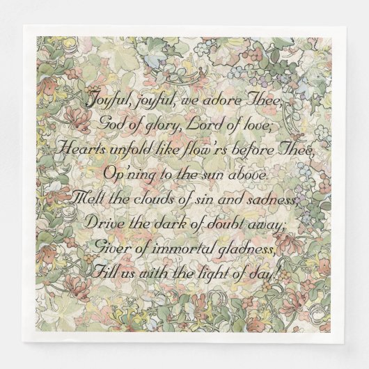 Joyful Hymn Mucha Art Nouveau Blume Serviette (Vorderseite)