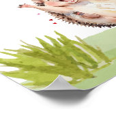 Joyful Igel Garden Party Baby Dusche Willkommen Poster (Ecke)