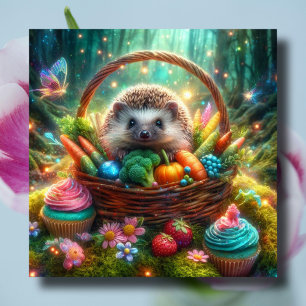 Joyful Igel Woodland Osterkorb Feiertagskarte