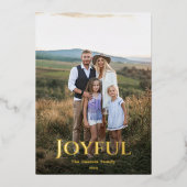 Joyful in Gold Folien Feiertagskarte (Vorderseite)