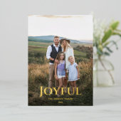 Joyful in Gold Folien Feiertagskarte (Stehend vorne)