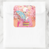 Joyful in Japan Quadratischer Aufkleber (Tasche)