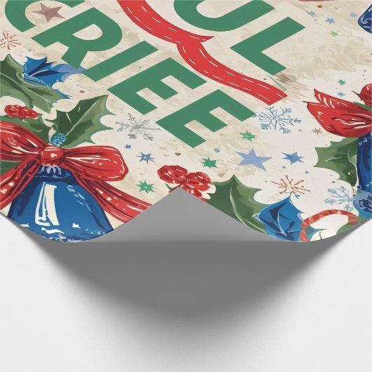 Joyful Jamboree Maximalist Holiday Geschenkpapier (Ecke)