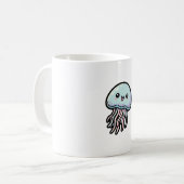 Joyful Jellyfish – Cute Kawaii Illustration Kaffeetasse (Vorderseite Links)