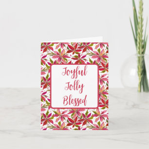 Joyful Jolly gesegnete Poinsettia Holiday Card Karte