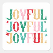 Joyful Joyful Joyful Christmas Quadratischer Aufkleber (Vorderseite)