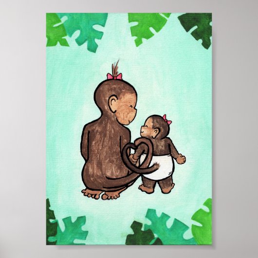 Joyful Jungle Affen Art Prinzessin Poster (Vorne)