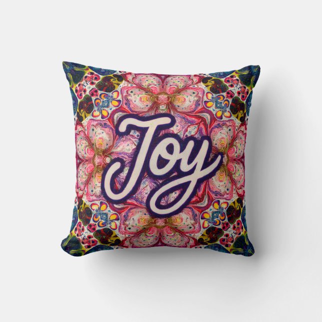 Joyful Kaleidoscope Floral Art Pillow Kissen (Vorderseite)