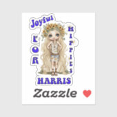 Joyful Kamala Harris Präsident Hippie Boho Aufkleber (Blatt)