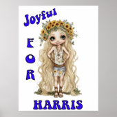 Joyful Kamala Harris Präsident Hippie Boho Poster (Vorne)