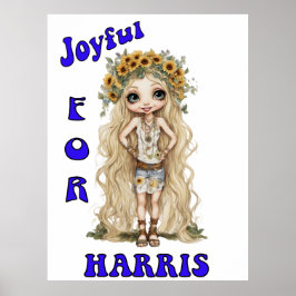 Joyful Kamala Harris Präsident Hippie Boho Poster
