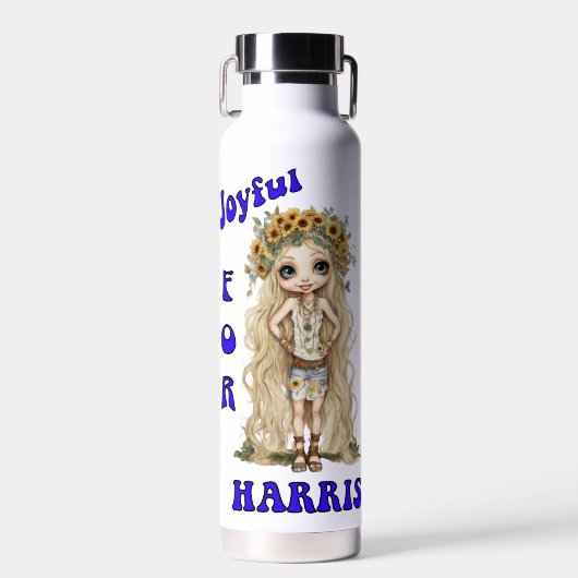 Joyful Kamala Harris Präsident Hippie Boho Trinkflasche (Vorne)