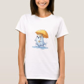 Joyful Kawaii Ghost Splashing in Puddles T-Shirt (Vorderseite)