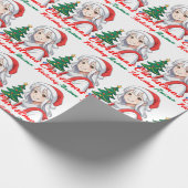 Joyful kawaii girl - Christmas Holiday Anime Geschenkpapier (Ecke)