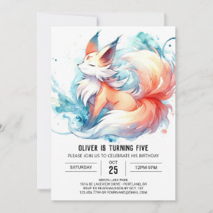 Joyful Kids Fox Birthday Einladung