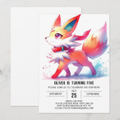 Joyful Kids Fox Birthday Einladung (Vorne/Hinten)