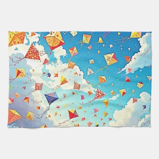 Joyful Kites Soaring High Geschirrtuch (Horizontal)